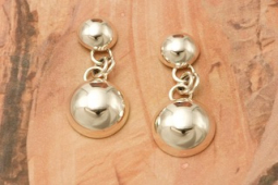 Artie Yellowhorse Double Dome Design Sterling Silver Post Earrings